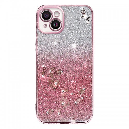 Gradient Glitter Eternal Flower Phone Case For iPhone